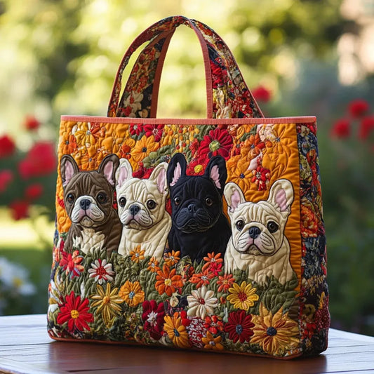 Frenchie Garden | Borsa a spalla trapuntata fatta a mano