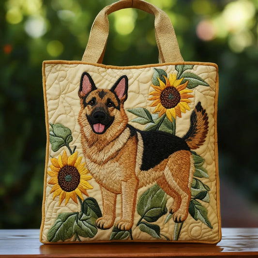 Geantă Artizanală – Ciobănesc German și Model Floral