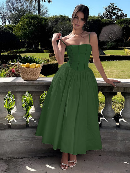 Katherine | Women Wedding Guest Corset Midi Dress