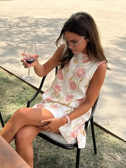 Jonquil - Sleeveless A-Line Linen Blend Mini Dress