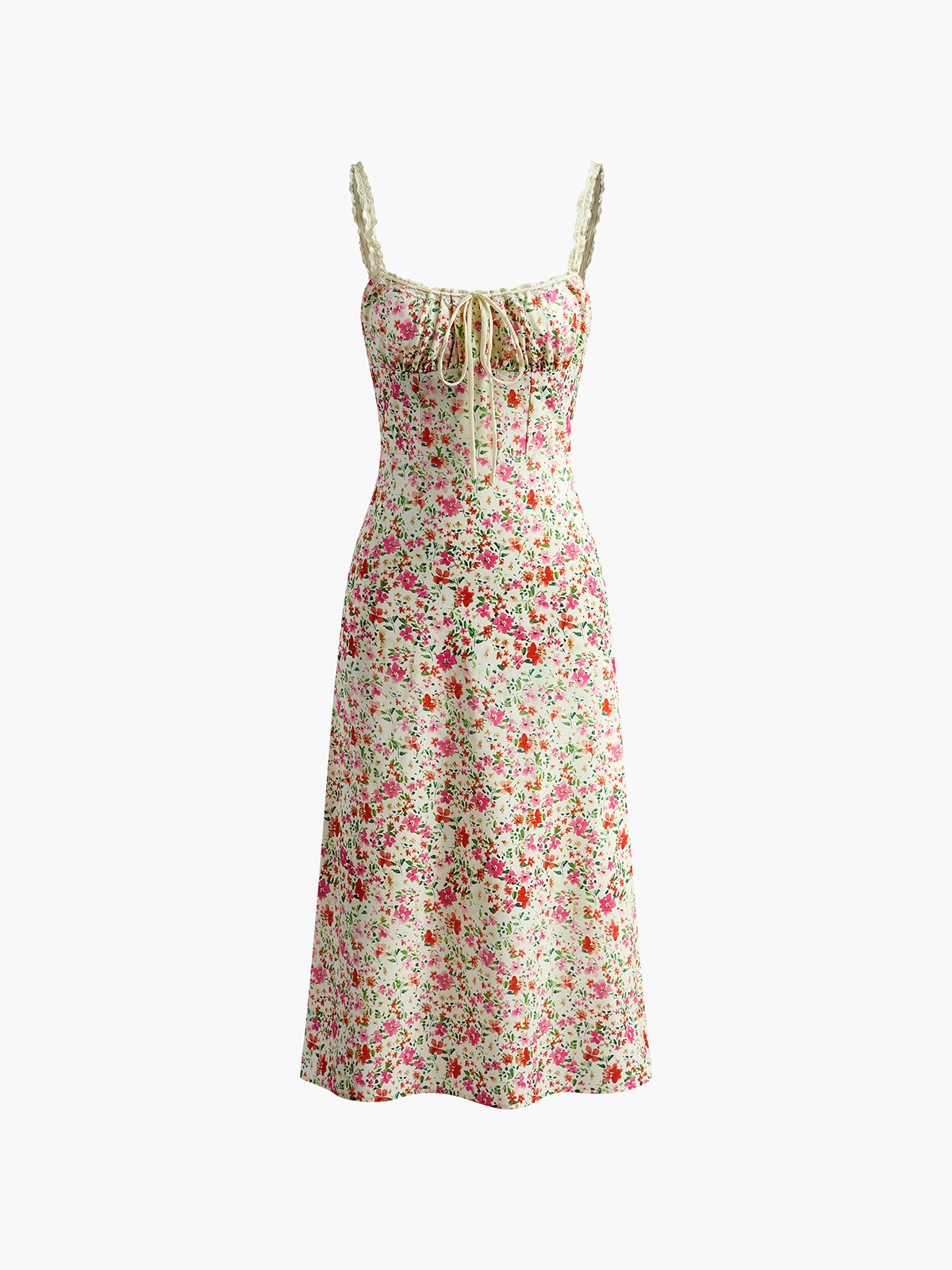 Women's Floral Midi Dress – Elegant Summer Occasion Dress
