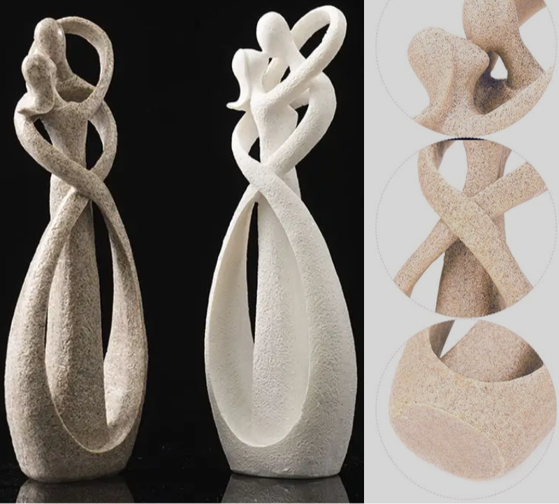 Abstract Liefdesbeeld van Zandsteen – Decoratief Sculptuur voor Interieur | Restfield