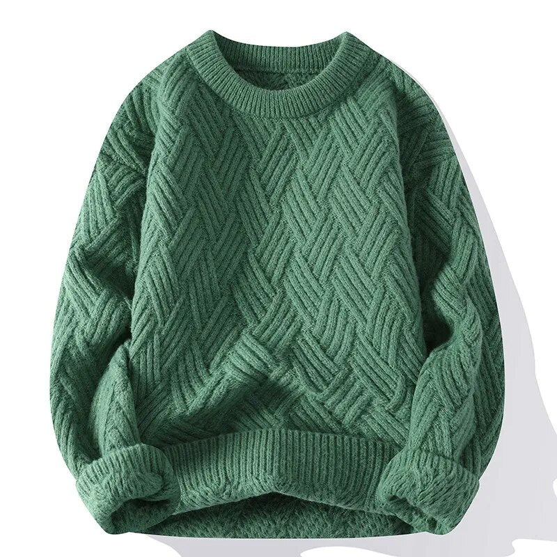 Textured Crewneck Sweater for Men - Image 6