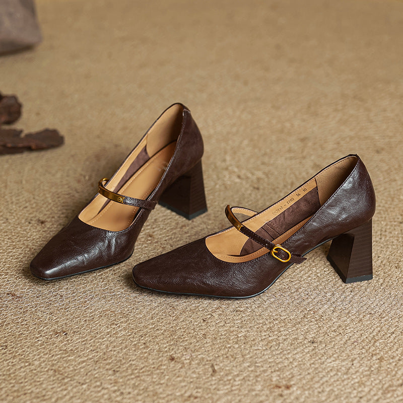 Valeria™ | Tacones slingback de cuero elegantes