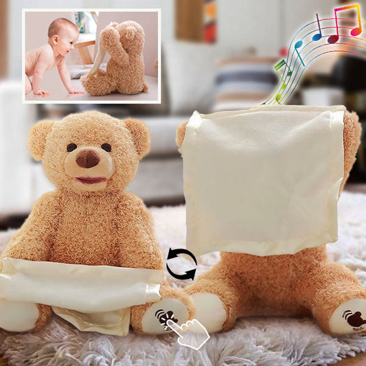 Interactieve Knuffelbeer met Muziek – Zingende & Spelende Kiekeboe Pluche Beer voor Baby Peuter Kleuter 0-5 Jaar