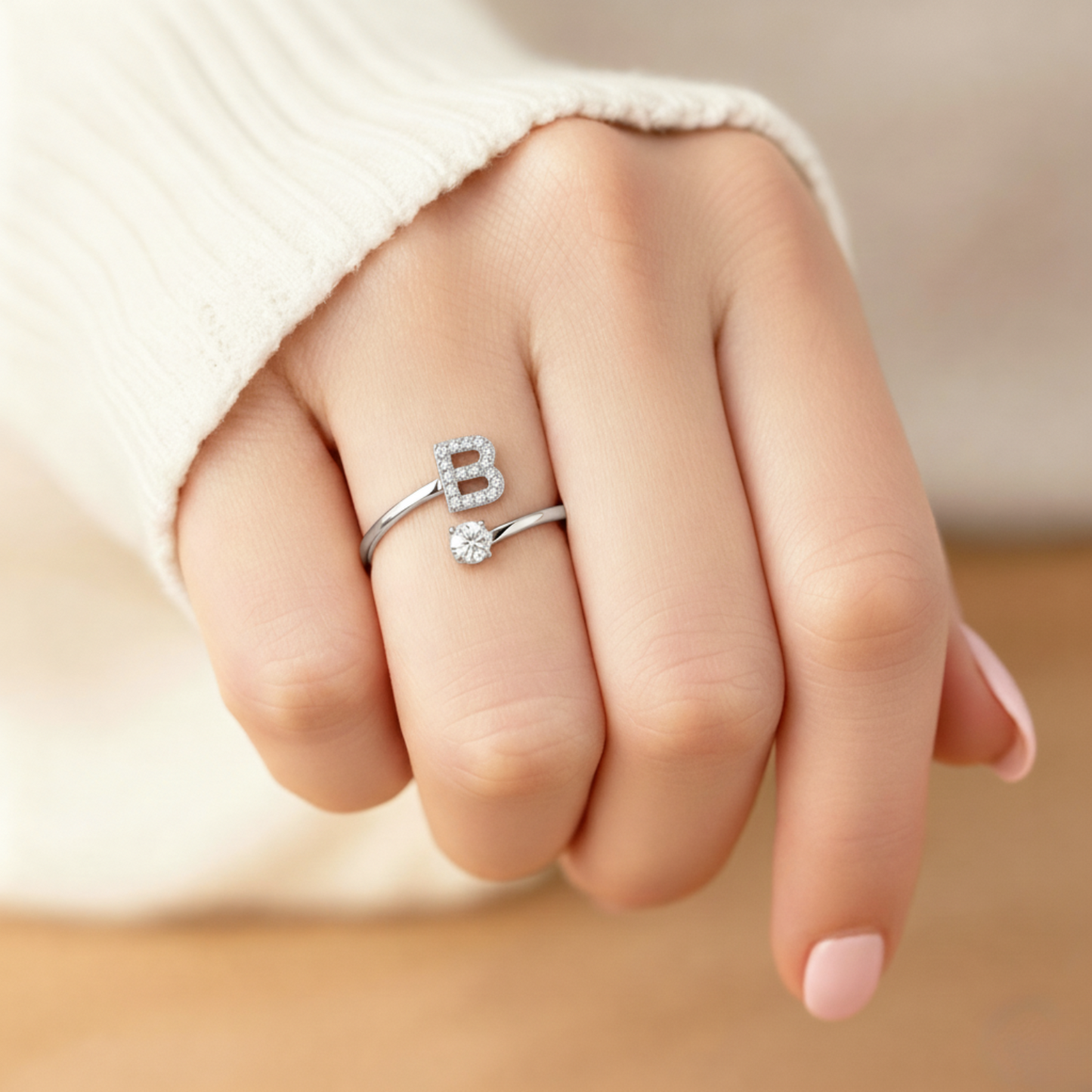 BAGUE AJUSTABLE SIGNATURE AVEC INITIALES