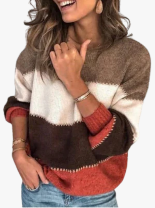 DUVAL PARIS™ | PULL PATCHWORK RAYÉ POUR FEMMES