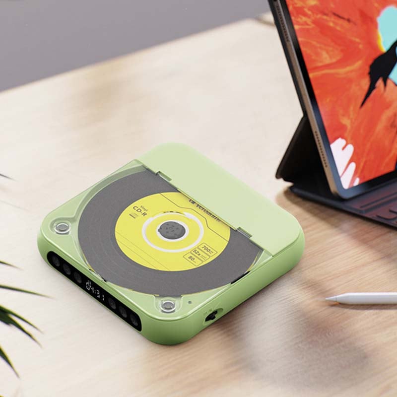MEELANO Bærbar CD-afspiller med Bluetooth, Fremragende Lydkvalitet og Kompakt Letvægt