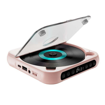 MEELANO Bærbar CD-afspiller med Bluetooth, Fremragende Lydkvalitet og Kompakt Letvægt Lyserød