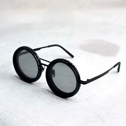 Retro Sonnenbrille mit UV400-Schutz – Runde Gläser