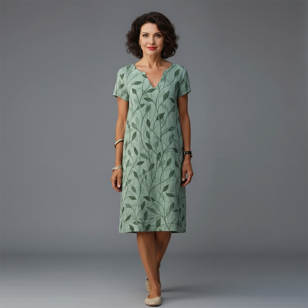 Robe Femme Col V à Imprimé Floral