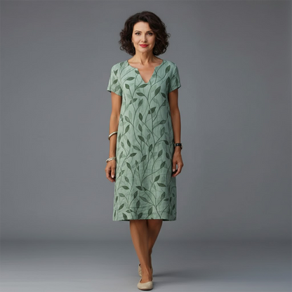 Robe Femme Col V à Imprimé Floral