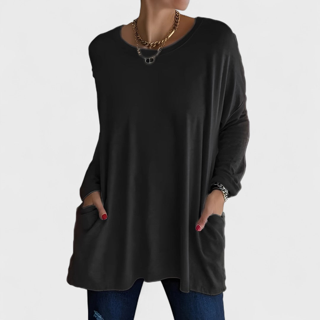 Barbara – Top A Maniche Lunghe Dalla Vestibilità Rilassata 0