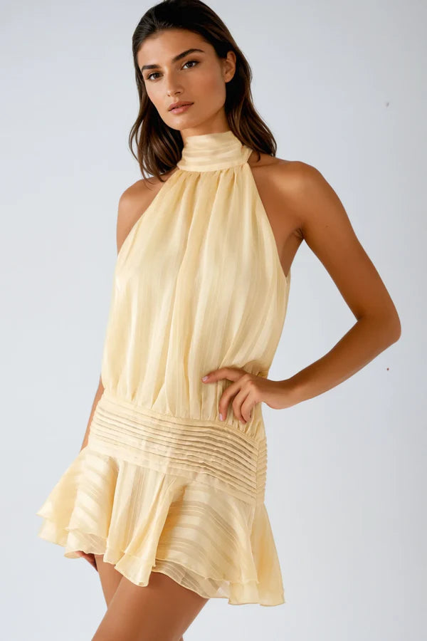 Elegant Halter Neck Mini Dress