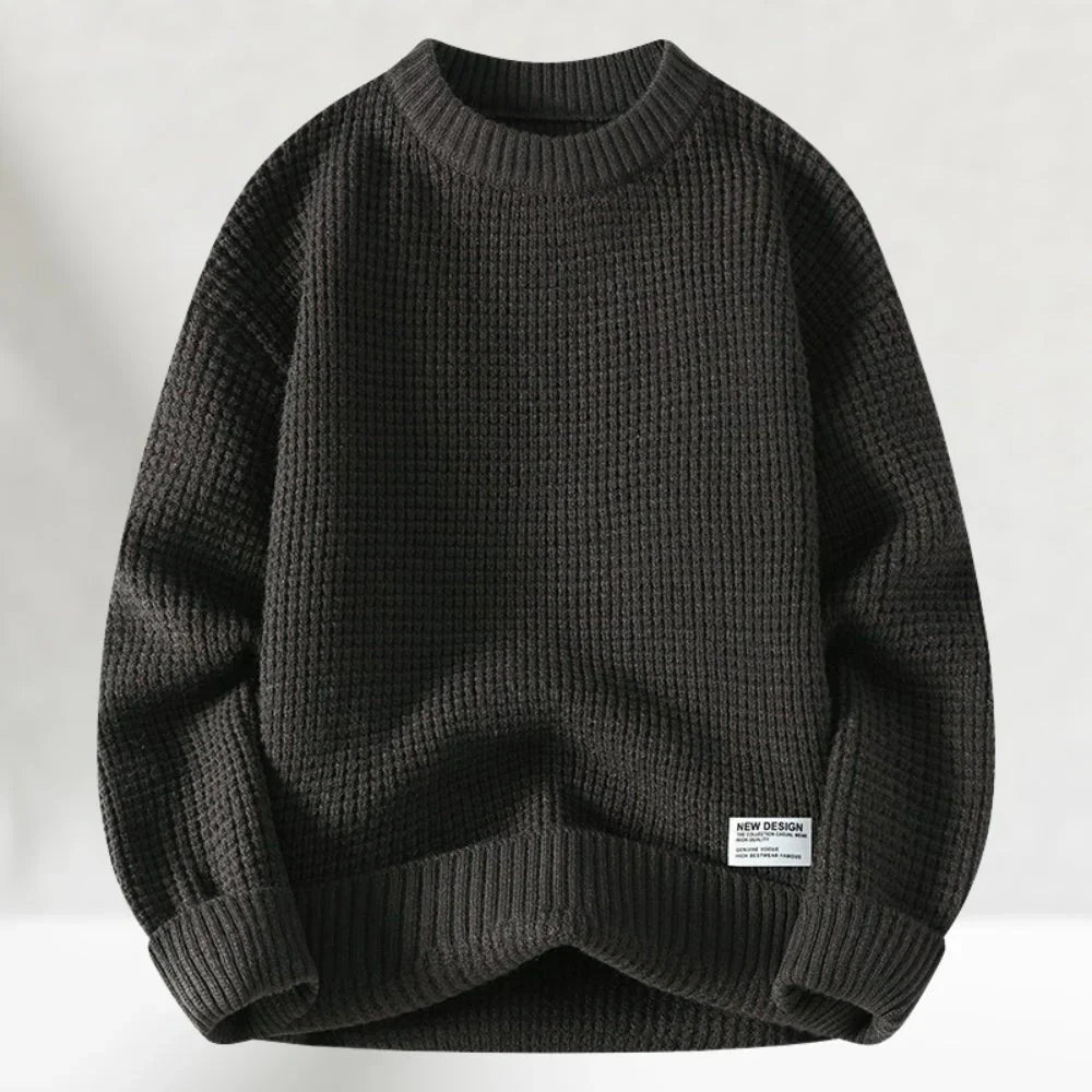 Men's Merino Wool Knit Jumper Loose Fit Crew Neck Pullover Sweater