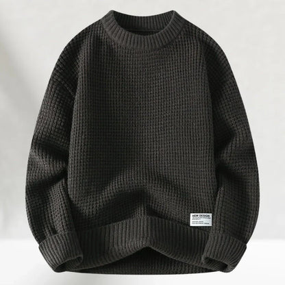 Men's Merino Wool Knit Jumper Loose Fit Crew Neck Pullover Sweater
