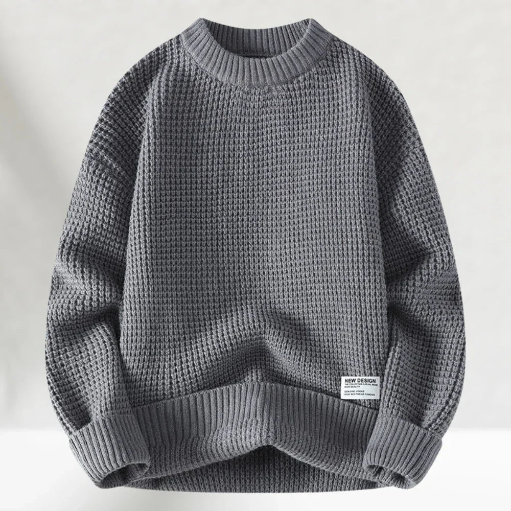 Men's Merino Wool Knit Jumper Loose Fit Crew Neck Pullover Sweater