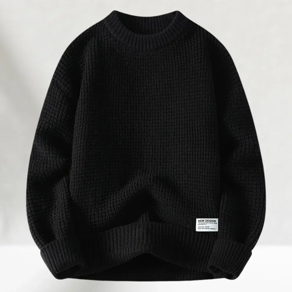 Men's Merino Wool Knit Jumper Loose Fit Crew Neck Pullover Sweater