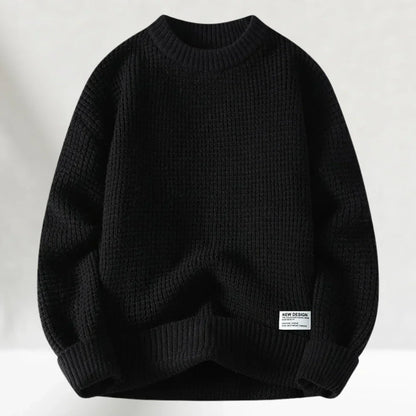 Men's Merino Wool Knit Jumper Loose Fit Crew Neck Pullover Sweater
