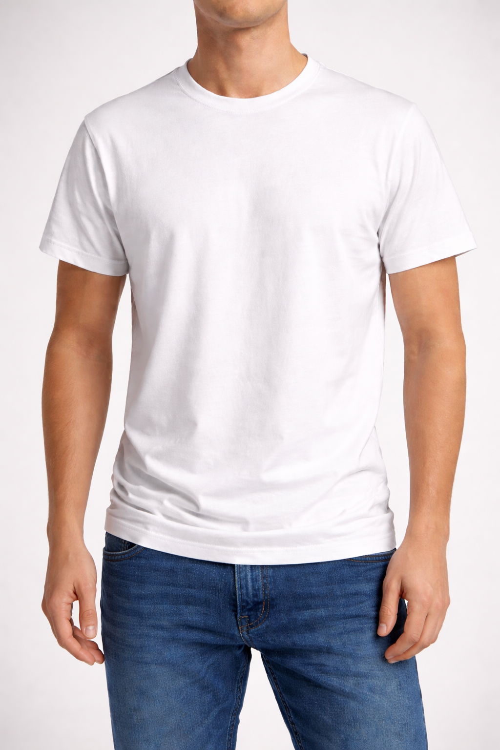 Basic Cotton Arc Hem T-Shirt