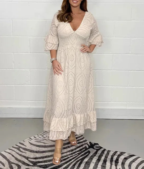 Elegant Lang Sommerkjole - Celestine