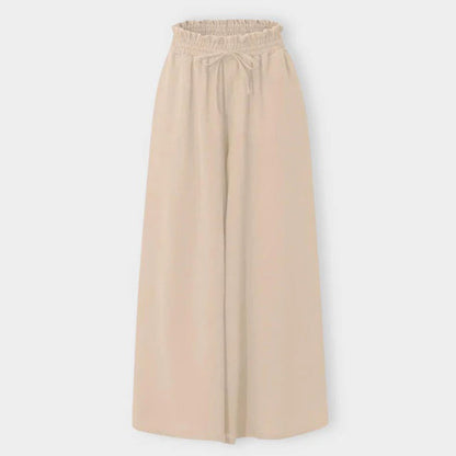 Pantalon Palazzo Large Taille Haute Femme – Pantalon Confortable à Cordon
