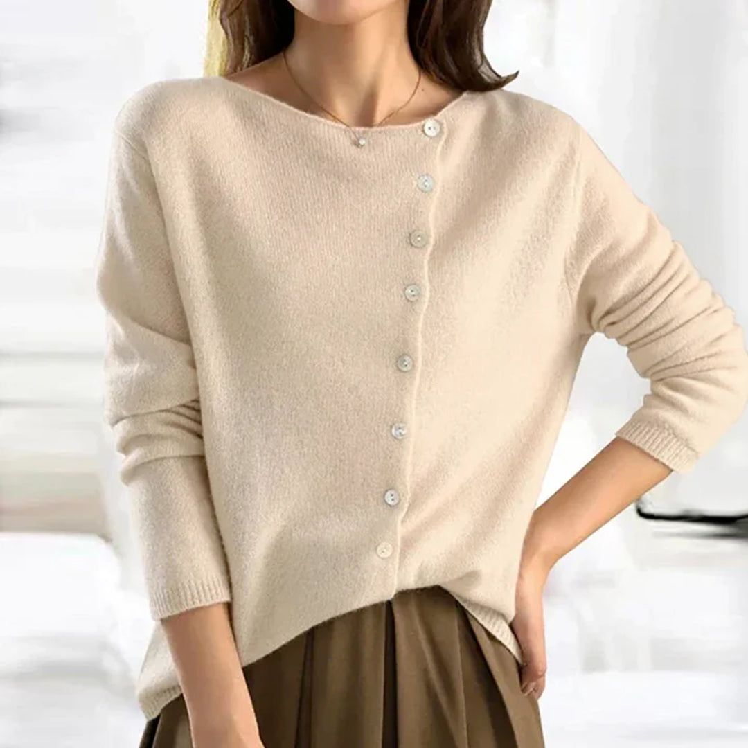 Clara | Women's Lightweight Stretch Sweater with Buttons | Lunarafi