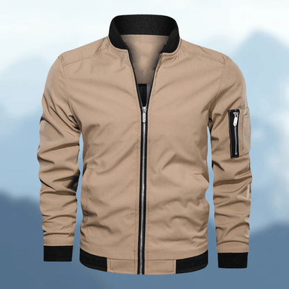 Gray | Trendy slim fit Bomber jacket dla mężczyzn