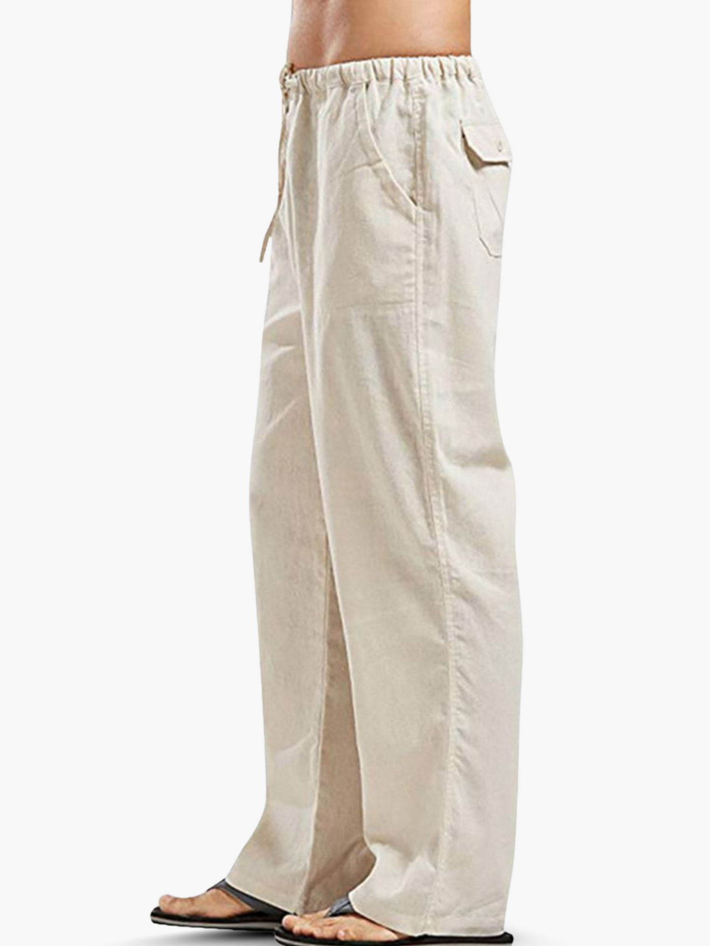 Pantaloni da uomo in cotone e lino con coulisse – Comodi e casual