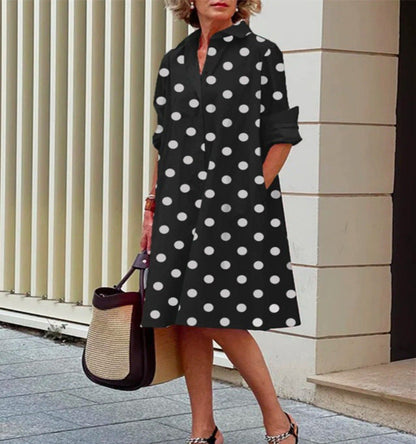 Robe midi décontractée pour femme en coton et lin – Coupe confortable pour tous les jours