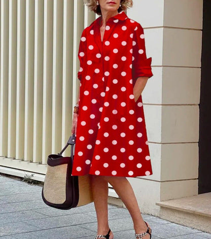 Robe midi décontractée pour femme en coton et lin – Coupe confortable pour tous les jours