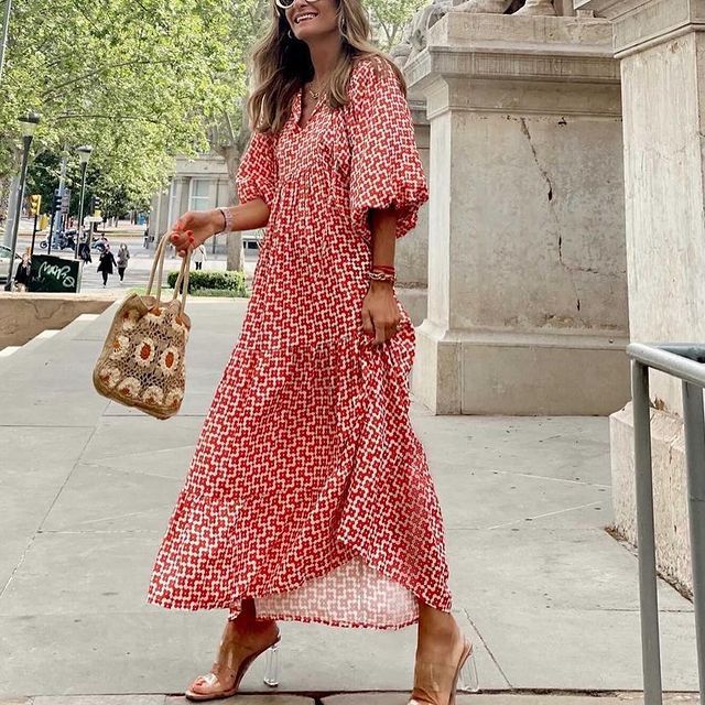 PATSI - PUFFED SHOULDER DRESS