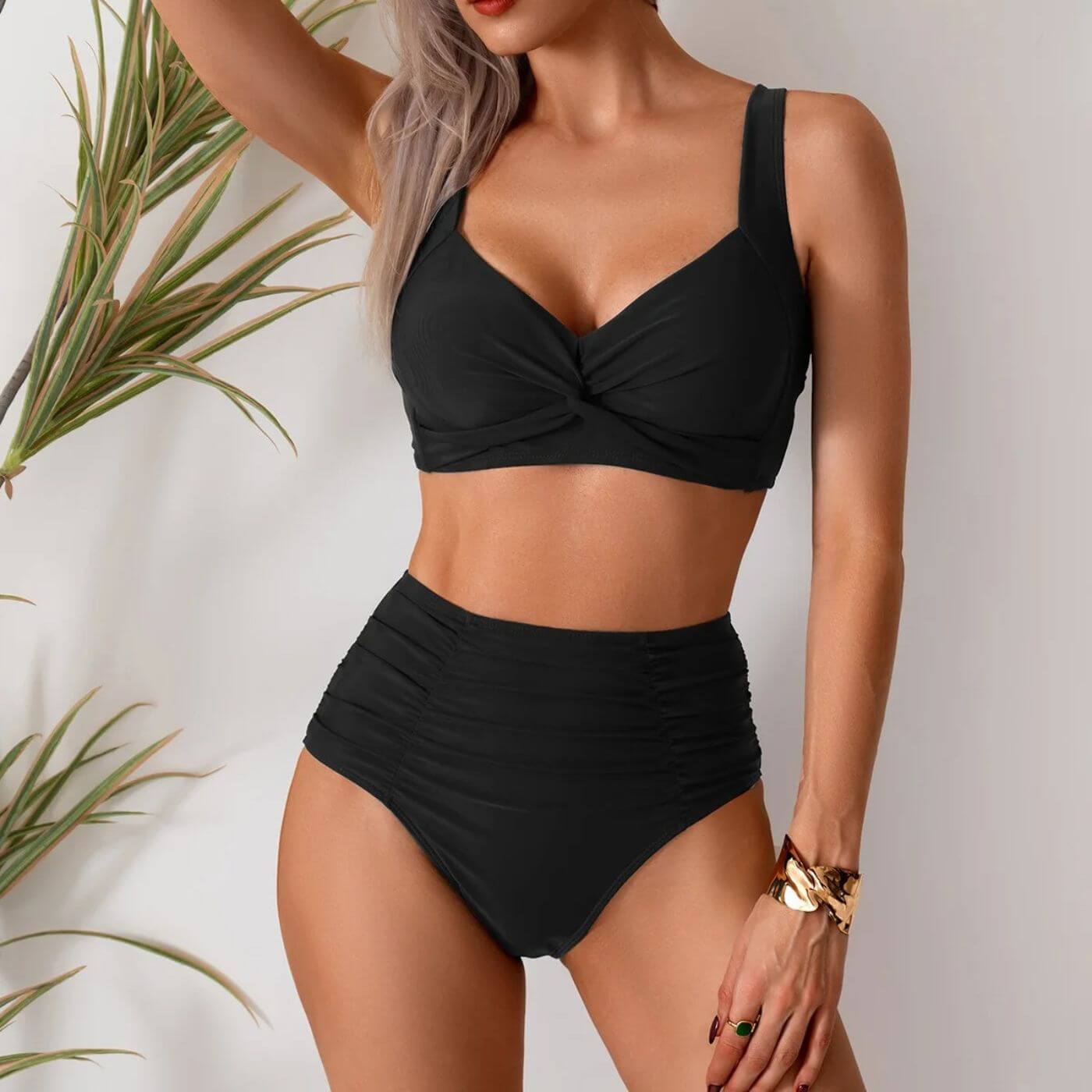 Bikini Donna | Vita Alta con Top Twist & Slip Arricciato