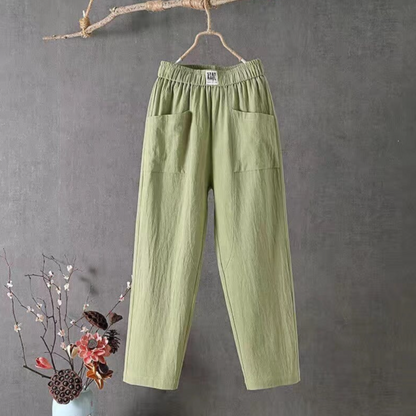 Linnen Broek met Elastische Taille - Livia