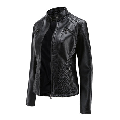Heather | Women Classic Zip-up Biker jacket