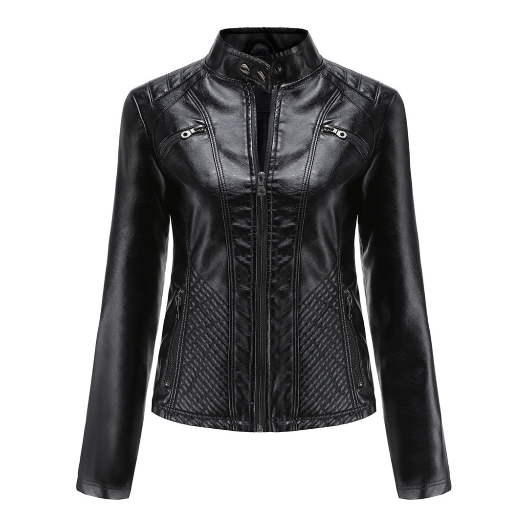 Heather | Women Classic Zip-up Biker jacket