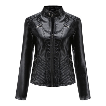 Heather | Women Classic Zip-up Biker jacket