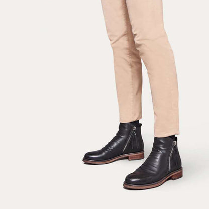 Daniel | Leather Side Zip Ankle Boots