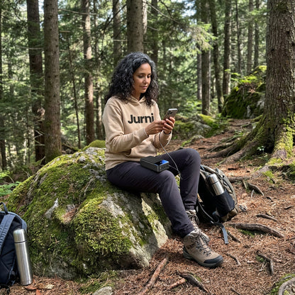 High-Capacity Power Bank With Built-In LED Lights Lifestyle - Outdoor Nature Charging - Jurni