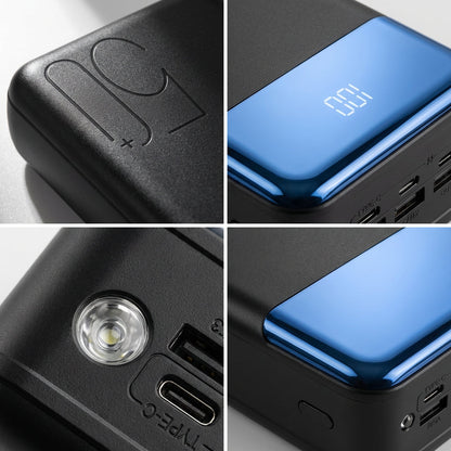 Black High-Capacity Power Bank Detail Close-Up - Durable Material Construction - Jurni