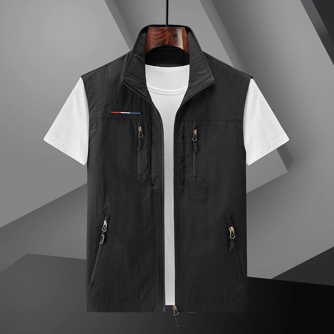 Gilet multitasche da viaggio da uomo – Abbigliamento estivo leggero per attività all'aperto