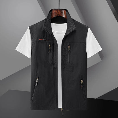 Gilet multitasche da viaggio da uomo – Abbigliamento estivo leggero per attività all'aperto