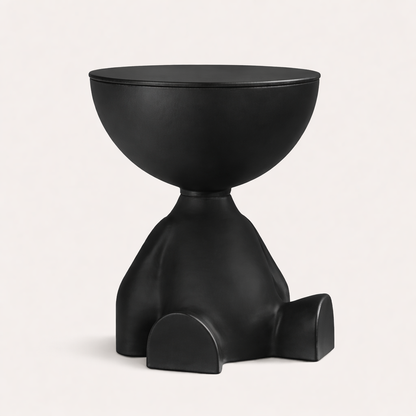 Table d’appoint noire multifonction – design original en résine