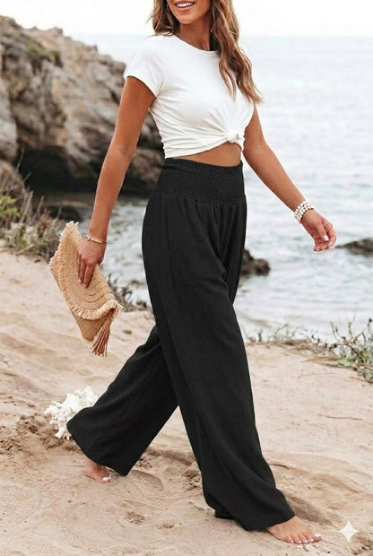 Monica | Woman Linen Trousers With Stretch Fabric And Comfortable Fit | Casual Everyday
