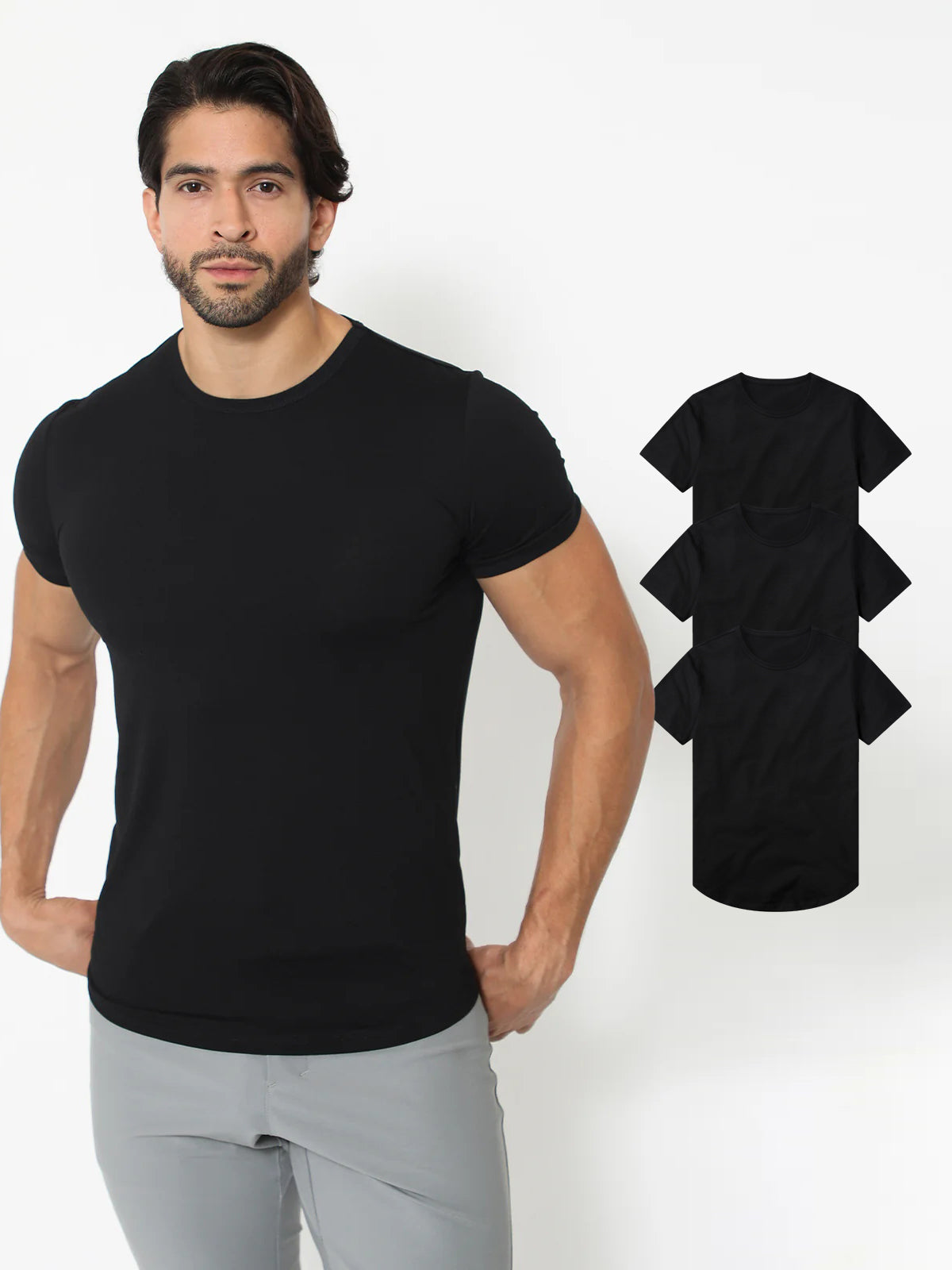 3-Pack KYAN Curved-Hem Shirt Korte Mouwen