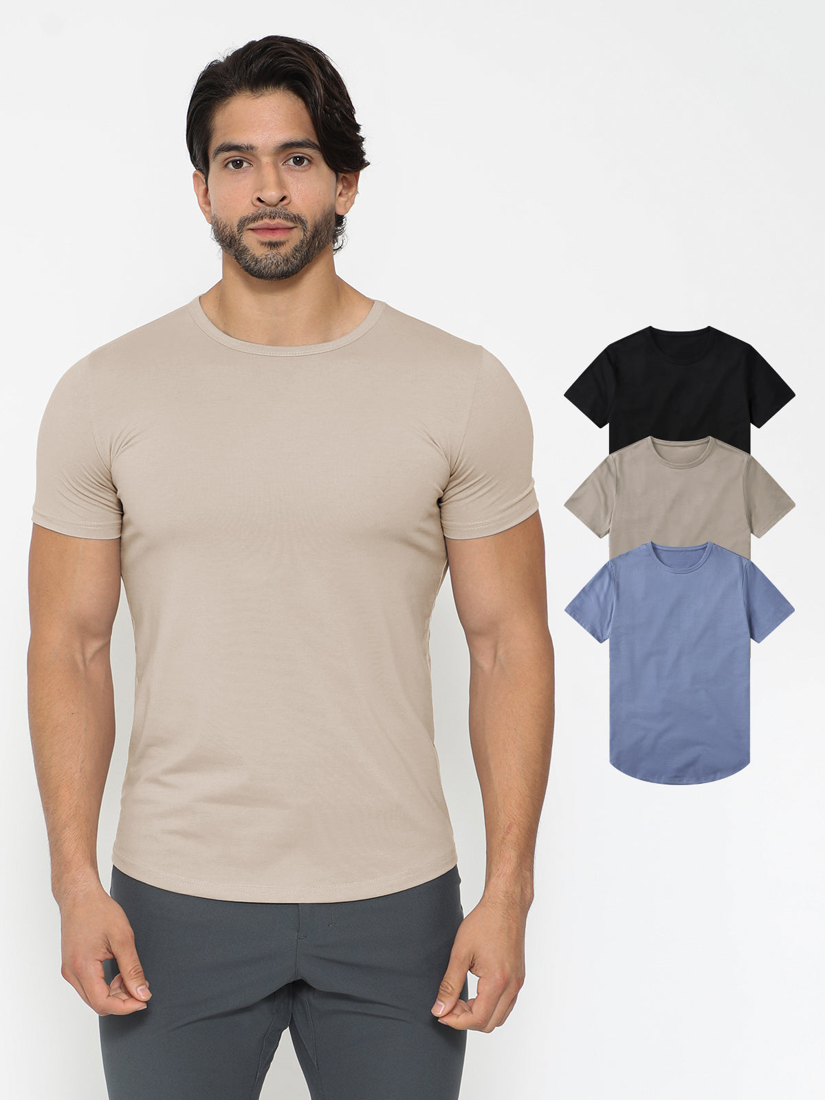 3-Pack KYAN Curved-Hem Shirt Korte Mouwen