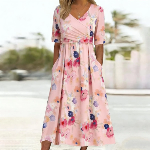 Janiya – Kurzärmeliges Blumen Kleid