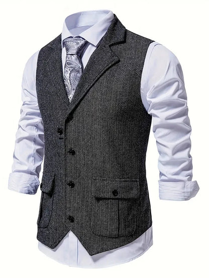 Blazer Heren | Klassiek Visgraatpatroon & Warme Uitstraling
