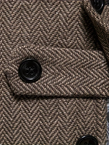 Blazer Heren | Klassiek Visgraatpatroon & Warme Uitstraling