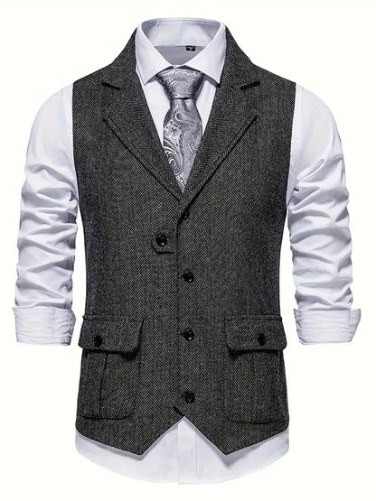 Blazer Heren | Klassiek Visgraatpatroon & Warme Uitstraling